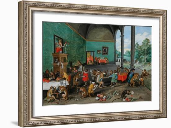 Allegory of Tulip Mania, Middle of 17Th C. (Oil on Wood)-Jan the Younger Brueghel-Framed Giclee Print