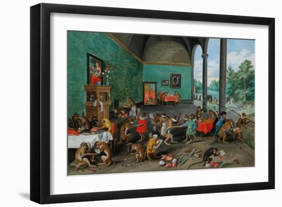 Allegory of Tulip Mania, Middle of 17Th C. (Oil on Wood)-Jan the Younger Brueghel-Framed Giclee Print