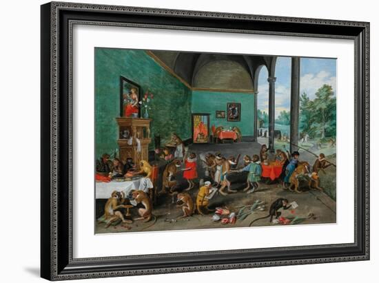 Allegory of Tulip Mania, Middle of 17Th C. (Oil on Wood)-Jan the Younger Brueghel-Framed Giclee Print