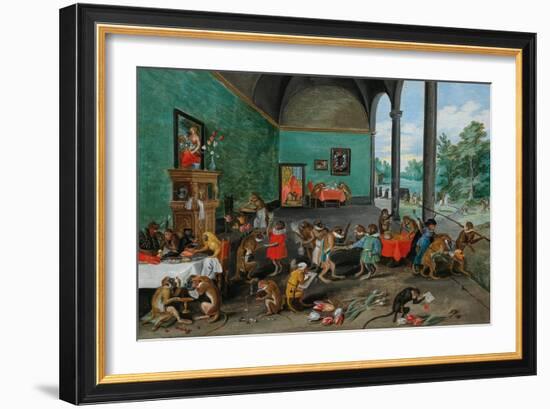 Allegory of Tulip Mania, Middle of 17Th C. (Oil on Wood)-Jan the Younger Brueghel-Framed Giclee Print