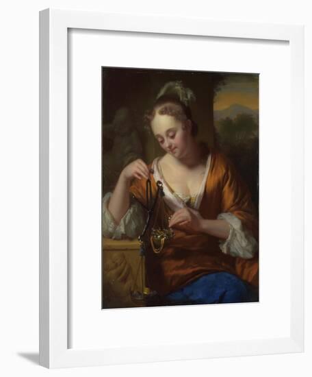 Allegory of Virtue and Riches, Ca. 1665-1667-Godfried Cornelisz Schalcken-Framed Giclee Print