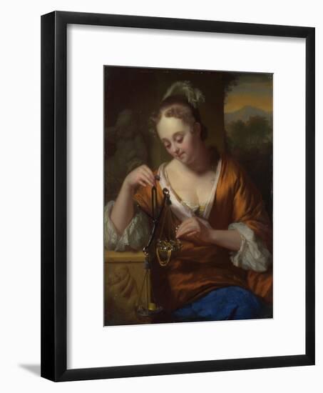 Allegory of Virtue and Riches, Ca. 1665-1667-Godfried Cornelisz Schalcken-Framed Giclee Print