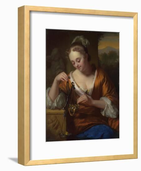 Allegory of Virtue and Riches, Ca. 1665-1667-Godfried Cornelisz Schalcken-Framed Giclee Print