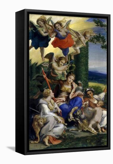 Allegory of Virtues, 1529-Antonio Allegri Da Correggio-Framed Premier Image Canvas