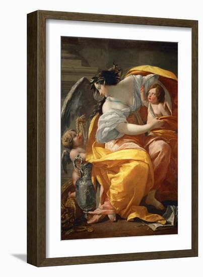 Allegory of Wealth. Between 1630 and 1635-Simon Vouet-Framed Giclee Print