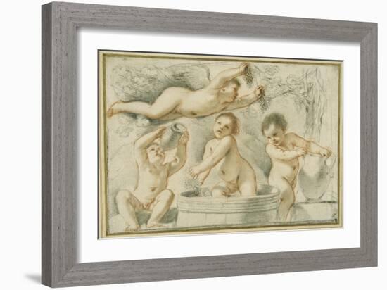 Allegory of Wine Making-Guercino (Giovanni Francesco Barbieri)-Framed Giclee Print