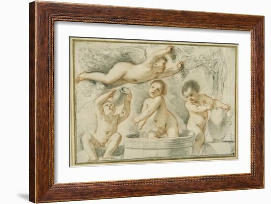 Allegory of Wine Making-Guercino (Giovanni Francesco Barbieri)-Framed Giclee Print