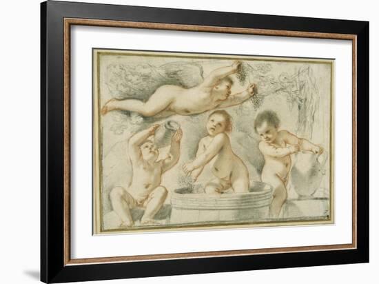 Allegory of Wine Making-Guercino (Giovanni Francesco Barbieri)-Framed Giclee Print