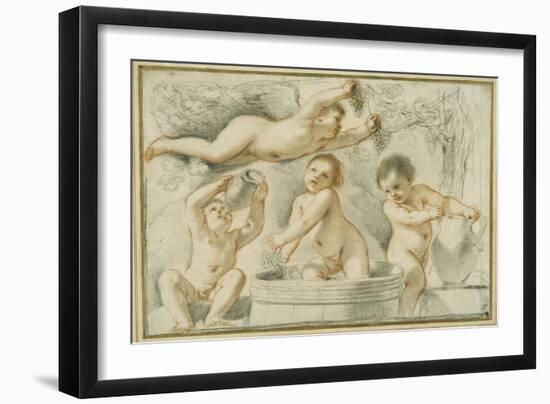 Allegory of Wine Making-Guercino (Giovanni Francesco Barbieri)-Framed Giclee Print