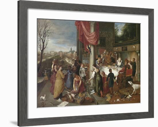 Allegory of Winter-Pieter Bruegel the Elder-Framed Premium Giclee Print