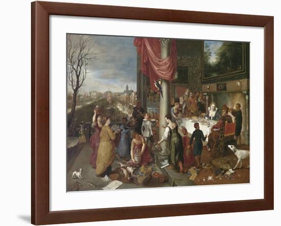 Allegory of Winter-Pieter Bruegel the Elder-Framed Premium Giclee Print