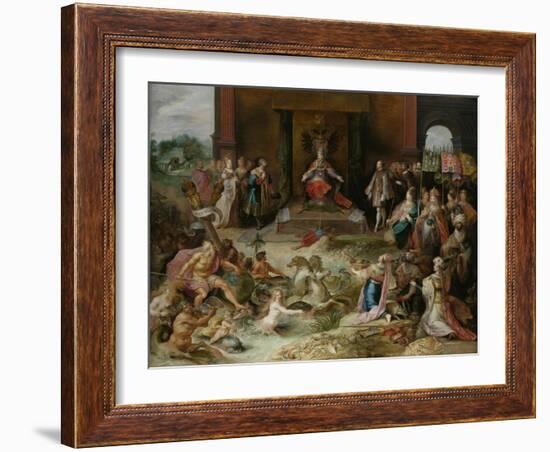 Allegory on the Abdication of Emperor Charles V in Brussels, C.1630-40-Frans Francken the Younger-Framed Giclee Print