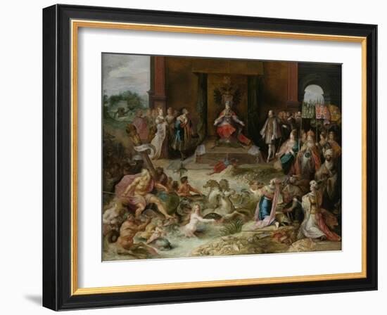 Allegory on the Abdication of Emperor Charles V in Brussels, C.1630-40-Frans Francken the Younger-Framed Giclee Print