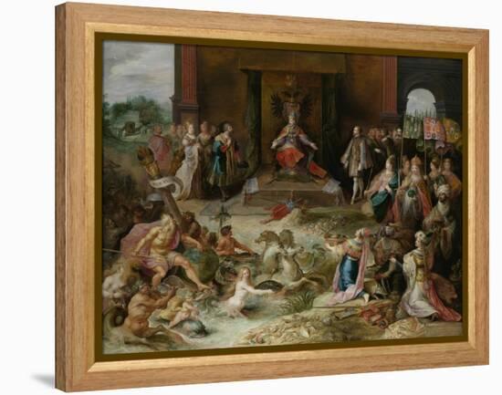 Allegory on the Abdication of Emperor Charles V in Brussels, C.1630-40-Frans Francken the Younger-Framed Premier Image Canvas