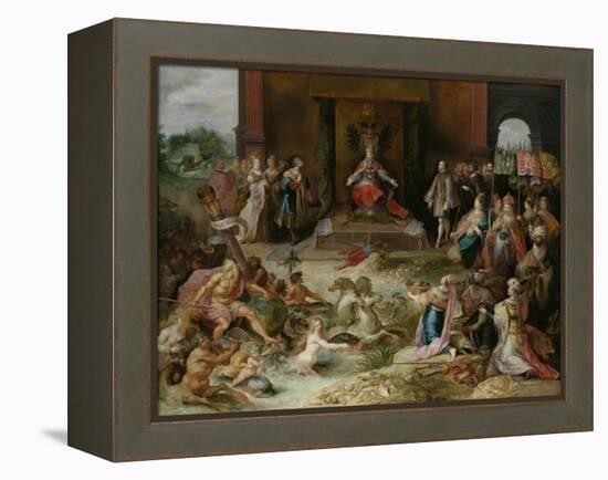 Allegory on the Abdication of Emperor Charles V in Brussels, C.1630-40-Frans Francken the Younger-Framed Premier Image Canvas