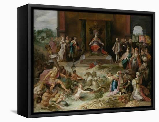 Allegory on the Abdication of Emperor Charles V in Brussels, C.1630-40-Frans Francken the Younger-Framed Premier Image Canvas