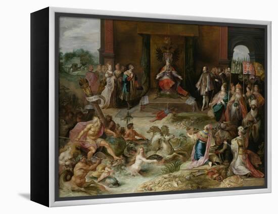 Allegory on the Abdication of Emperor Charles V in Brussels, C.1630-40-Frans Francken the Younger-Framed Premier Image Canvas