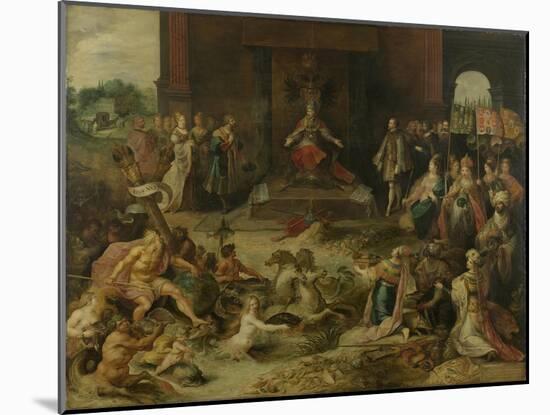 Allegory on the Abdication of Emperor Charles V in Brussels October 1555, 1642-Frans Francken the Younger-Mounted Giclee Print