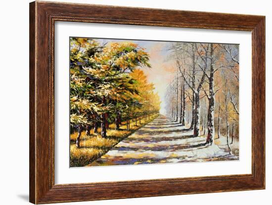 Allegory on Theme Winter-Autumn-balaikin2009-Framed Art Print