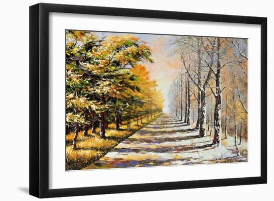 Allegory on Theme Winter-Autumn-balaikin2009-Framed Art Print