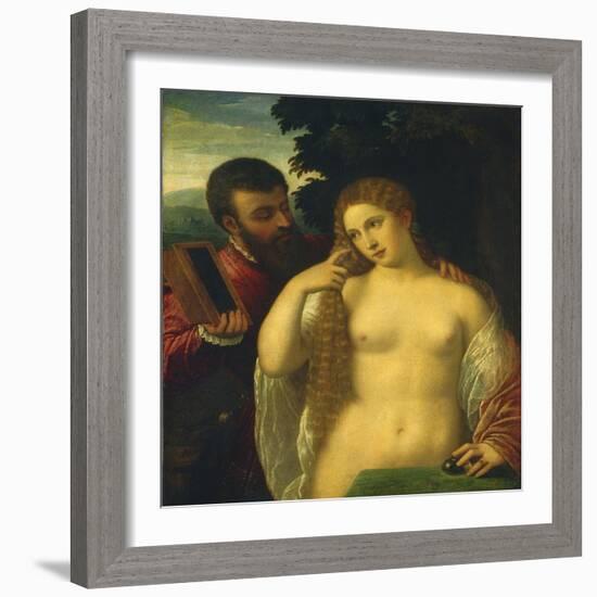 Allegory, Possibly Alfonso D'Este and Laura Dianti-Titian (Tiziano Vecelli)-Framed Giclee Print