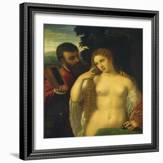 Allegory, Possibly Alfonso D'Este and Laura Dianti-Titian (Tiziano Vecelli)-Framed Giclee Print