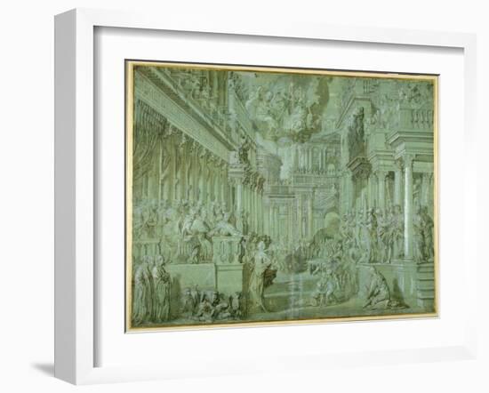 Allegory to Celebrate the Publication of the Holy League in 1571-Paolo Veronese-Framed Giclee Print