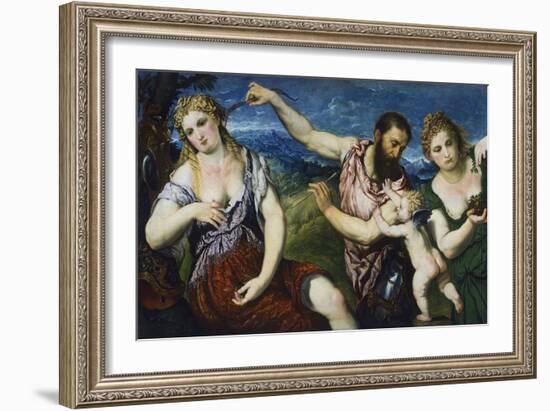 Allegory with Mars, Venus, Flora and Cupid, Ca 1560-Paris Bordone-Framed Giclee Print