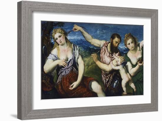 Allegory with Mars, Venus, Flora and Cupid, Ca 1560-Paris Bordone-Framed Giclee Print