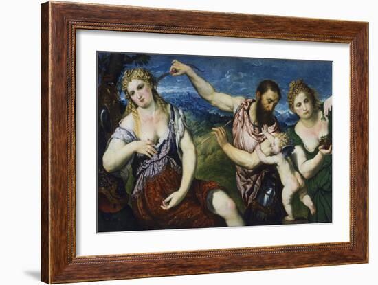 Allegory with Mars, Venus, Flora and Cupid, Ca 1560-Paris Bordone-Framed Giclee Print