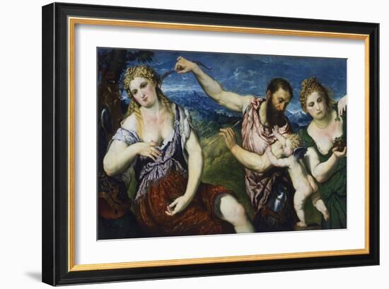 Allegory with Mars, Venus, Flora and Cupid, Ca 1560-Paris Bordone-Framed Giclee Print