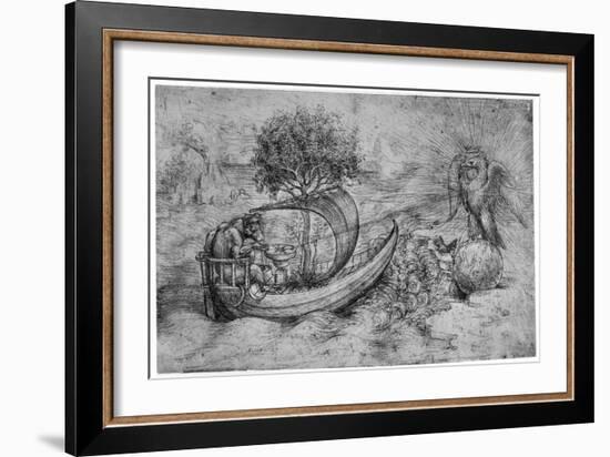 Allegory with Wolf and Eagle, C1516-Leonardo da Vinci-Framed Giclee Print