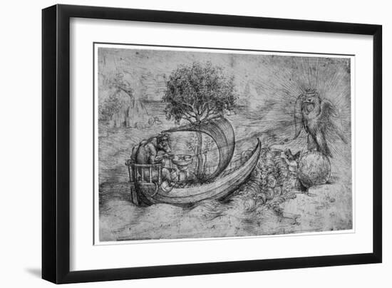 Allegory with Wolf and Eagle, C1516-Leonardo da Vinci-Framed Giclee Print