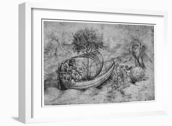 Allegory with Wolf and Eagle, C1516-Leonardo da Vinci-Framed Giclee Print