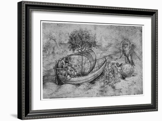 Allegory with Wolf and Eagle, C1516-Leonardo da Vinci-Framed Giclee Print