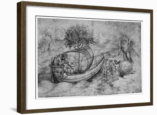 Allegory with Wolf and Eagle, C1516-Leonardo da Vinci-Framed Giclee Print