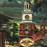 "Independence Hall, Philadelphia, Pa.," Saturday Evening Post Cover, June 2, 1945-Allen Saalburg-Framed Premier Image Canvas