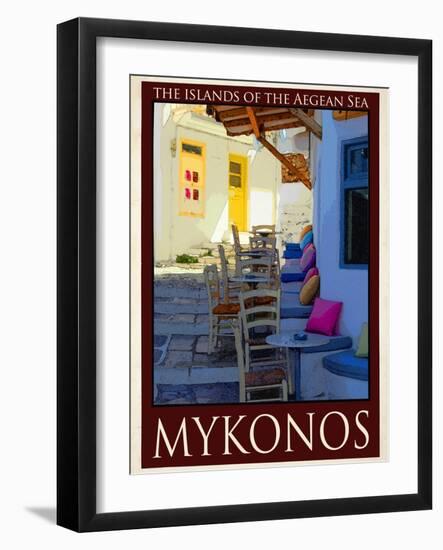 Alleyway in Mykonos Greece 3-Anna Siena-Framed Giclee Print