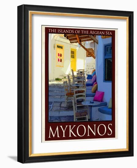 Alleyway in Mykonos Greece 3-Anna Siena-Framed Giclee Print