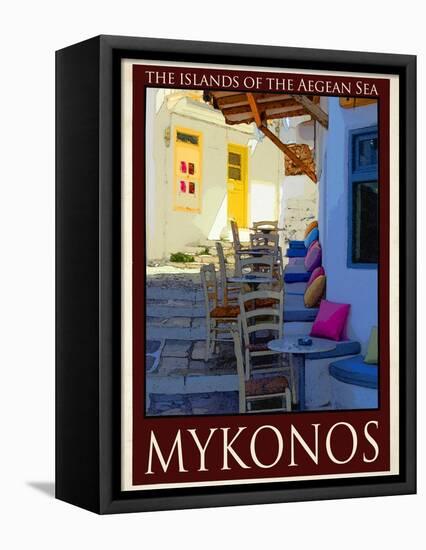 Alleyway in Mykonos Greece 3-Anna Siena-Framed Premier Image Canvas