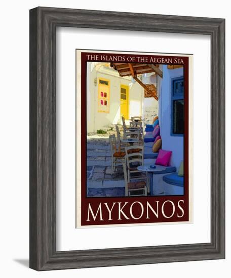 Alleyway in Mykonos Greece 3-Anna Siena-Framed Giclee Print