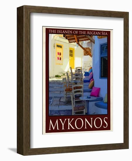 Alleyway in Mykonos Greece 3-Anna Siena-Framed Giclee Print