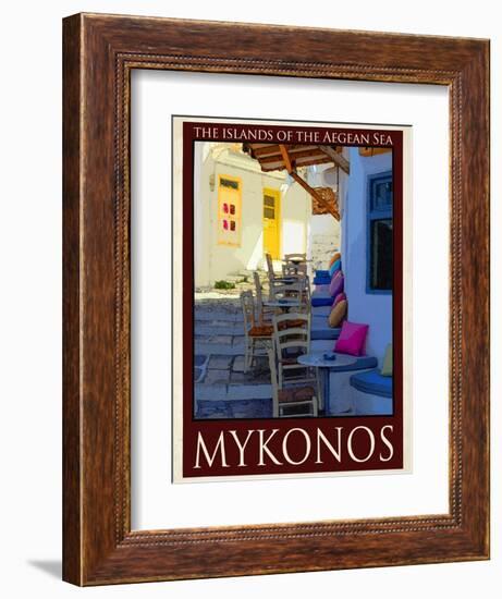 Alleyway in Mykonos Greece 3-Anna Siena-Framed Giclee Print