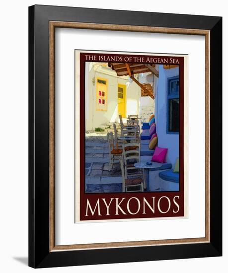 Alleyway in Mykonos Greece 3-Anna Siena-Framed Giclee Print