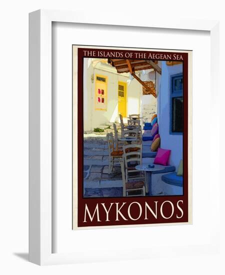 Alleyway in Mykonos Greece 3-Anna Siena-Framed Giclee Print