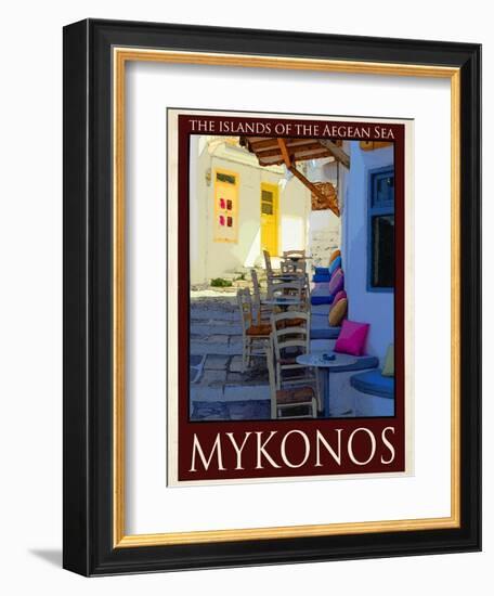 Alleyway in Mykonos Greece 3-Anna Siena-Framed Giclee Print