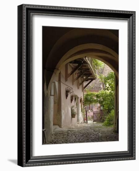 Alleyway, Sighisoara, Transylvania, Romania, Europe-Gary Cook-Framed Photographic Print