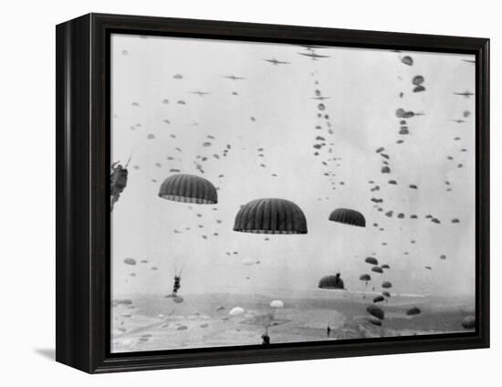 Allied Aircraft Drop Paratroopers into German Held Netherlands-null-Framed Stretched Canvas