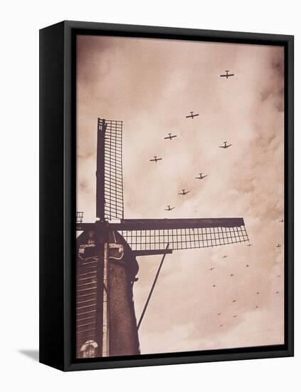 Allied Aircraft Tow Gliders Carrying Airborne Troops over the Netherlands, Battle of Arnhem, 1944-English Photographer-Framed Premier Image Canvas