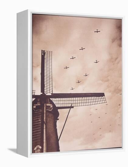 Allied Aircraft Tow Gliders Carrying Airborne Troops over the Netherlands, Battle of Arnhem, 1944-English Photographer-Framed Premier Image Canvas